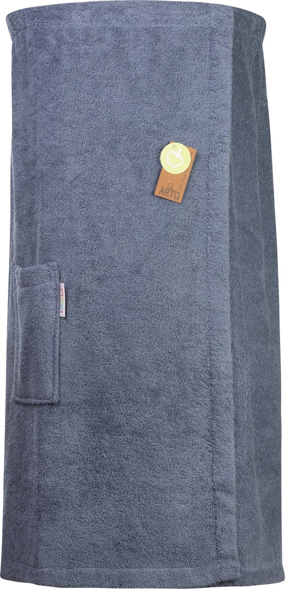 ARTG® Towelzz - Sauna Kilt - Dames - met Klittenband - Spijkerstof Blauw - Jeans Blue - ( Borstomvang tot 150 cm )