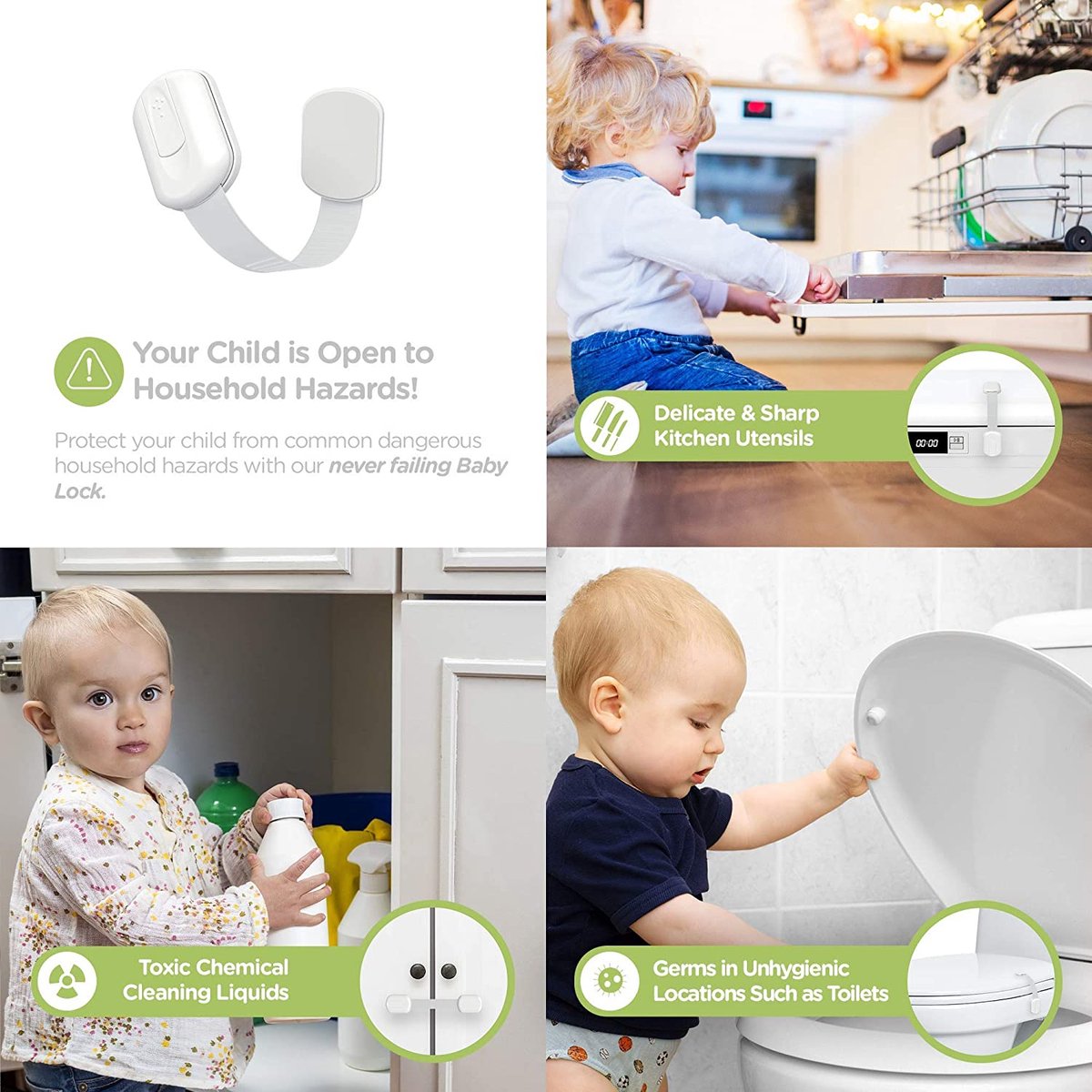 Kastslot Beveiliging Set - Zelfklevend & Verstelbaar - voor Baby en Kind - 6 stuks – foto 4