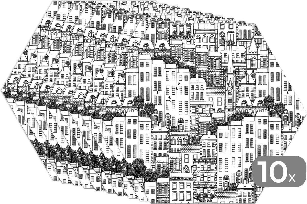 Placemats hexagon Onderleggers placemats Placemat zeshoek Dublin