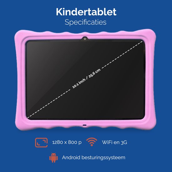 Dailygoods® Kindertablet - 100% Kids Proof - Android 10.0 - Tablet Kinderen - Kinder Tablet - 32 GB -Gratis Beschermende Hoes & Screenprotector - Roze - Dailygoods