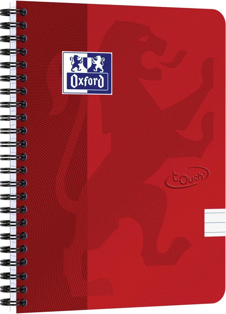 Oxford Touch - Schrijfblok - A5 - Gelijnd - 140 pagina's - 90g - soft cover - rood