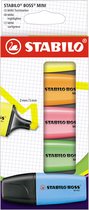 STABILO BOSS MINI - Markeerstift - Klein Maar Heel Betrouwbaar - Etui Met 5 Kleuren