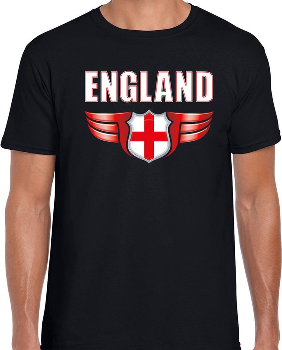England landen t-shirt Engeland zwart voor heren - Engeland supporter shirt / kleding - EK / WK voetbal M