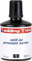 edding T100 navulinkt voor permanent markers – zwart - 100ml - potje
