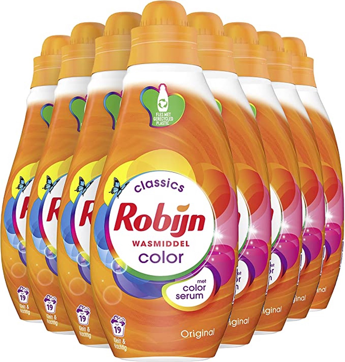 Robijn Klein & Krachtig Classics Color Vloeibaar Wasmiddel, houdt je gekleurde en bonte was langer mooi - 8 x 15 wasbeurten - Voordeelverpakking