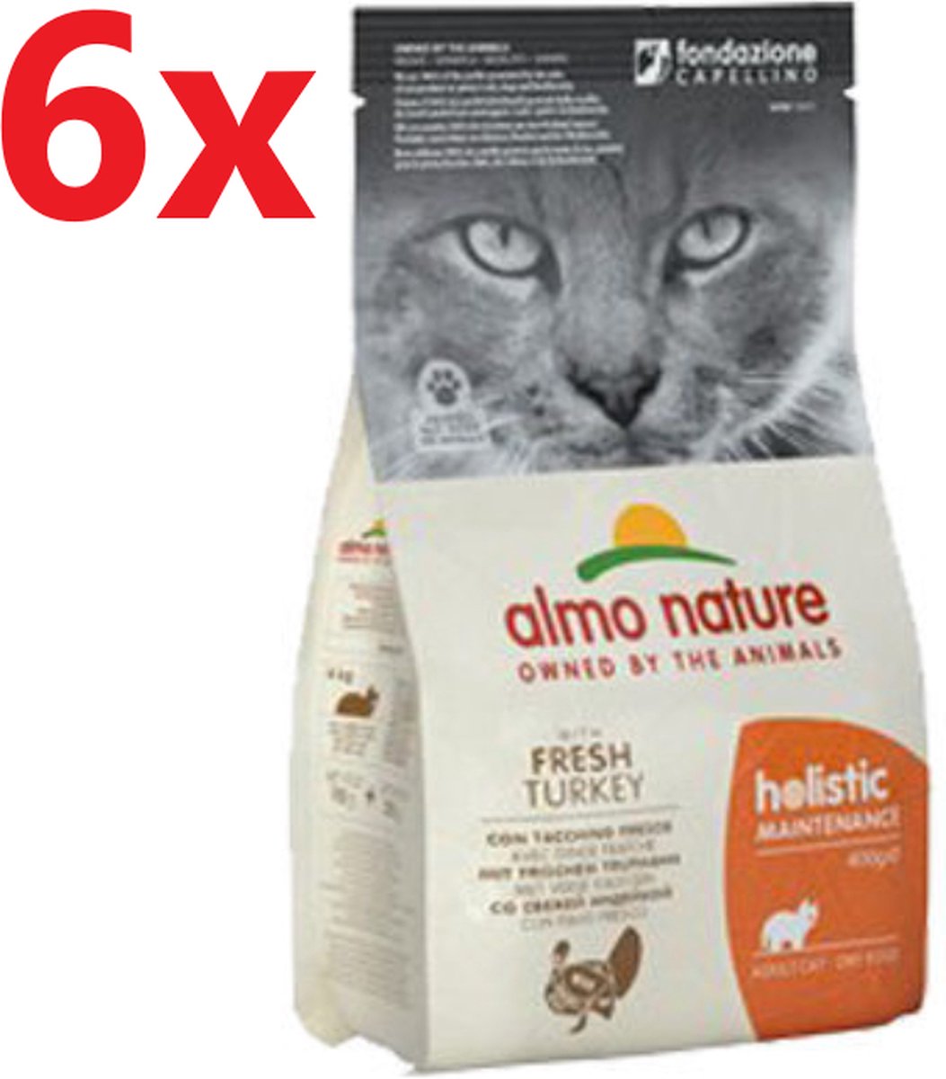 Almo Nature Holistic - Katten Droogvoer - Kalkoen & Rijst - 6x400g