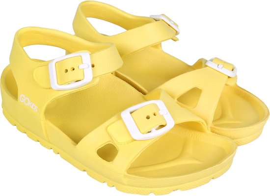 Sandales enfant confortables jaune super clair avec semelle anatomique - LEMIGO / 34