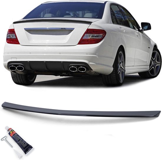 Mercedes C Klasse W204 2007 t/m 2014 Kofferklep Spoiler Achterklep AMG Look Styling Glans Zwart