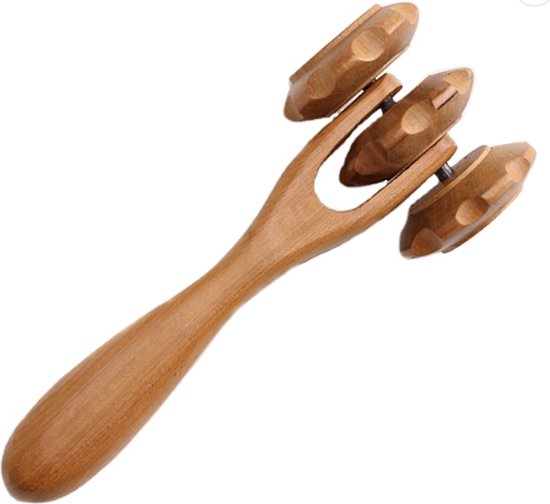 UrbanGoods - T-Roller Massage Tool - Anti Cellulite T-Massager - Madero therapie - Houttherapie - Sandel hout