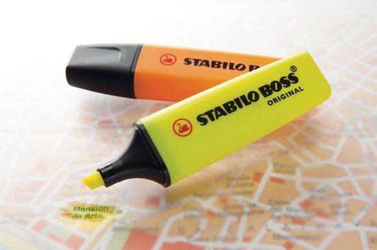 STABILO BOSS ORIGINAL - Markeerstift - Hoogste Kwaliteit - Geel - Per Stuk - STABILO