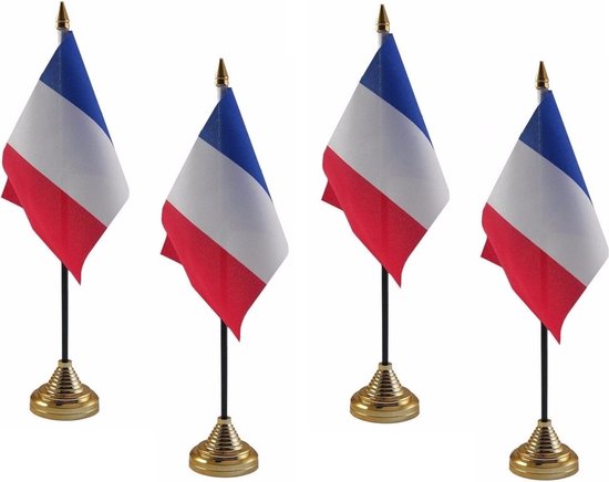 4x drapeaux de table pièces de France 10 x 15 cm avec support - Cadeaux/ décorations... | bol