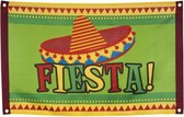 Fiesta vlag met Mexicaanse hoed