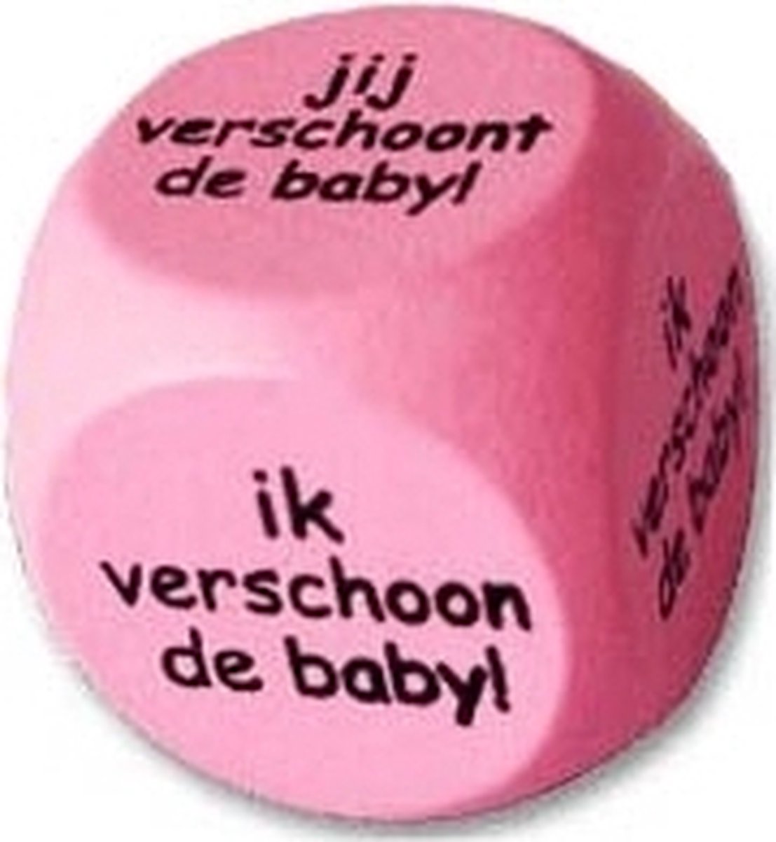 Dobbelsteen wie verschoont de baby meisje