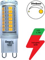 LED G9 Dimbaar 350LM | 2700K Warm wit | vervangt 40W halogeen | Flikker vrij | 3.5W | Steeklamp