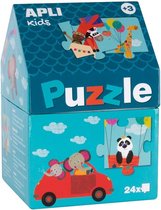 Apli Kids - Puzzel dieren op reis - 24 puzzelstukken - vanaf 3 jaar