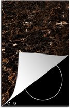 KitchenYeah® Inductie beschermer 30x52 cm - Marmer print - Zwart - Goud - Kookplaataccessoires - Afdekplaat voor kookplaat - Inductiebeschermer - Inductiemat - Inductieplaat mat