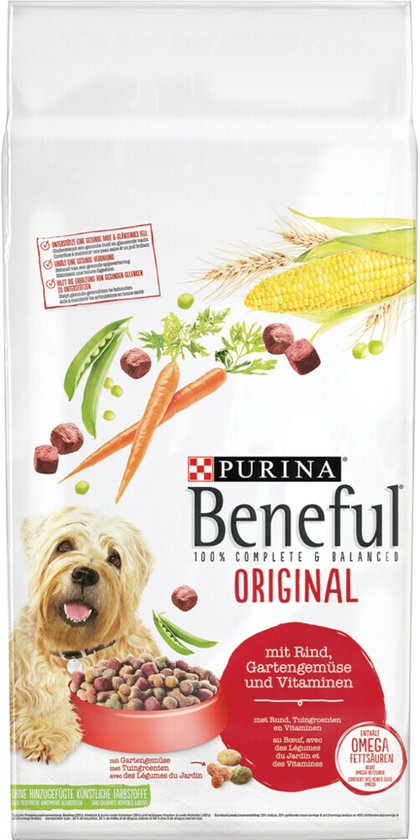 Purina Beneful Original - Hondenvoer Rund, Tuingroenten & Vitaminen - Hondenvoer - 12kg