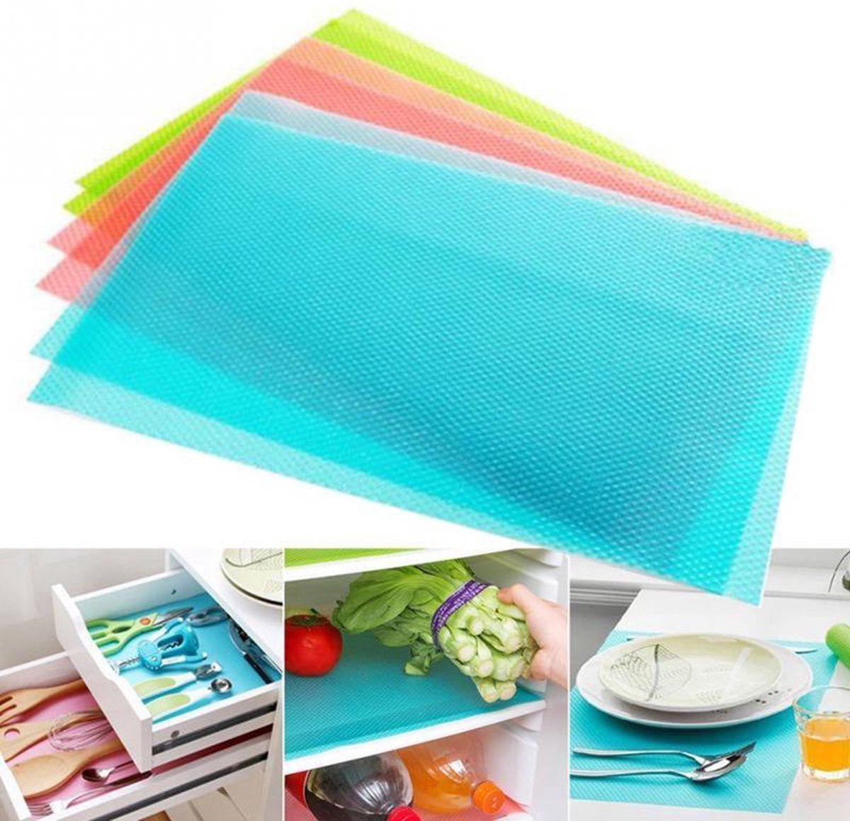 Niet-klevend PVC Tafelkleed | Oliebestendige Mat voor Koelkast | Waterdichte