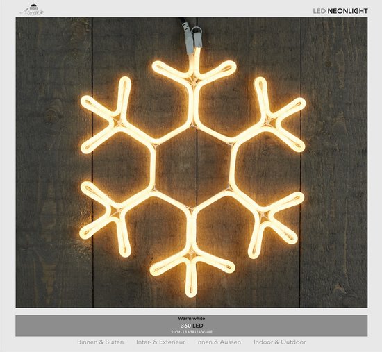 Anna's Collection - kerstverlichting neon LED sneeuwvlok 51 cm -  Kerstverlichting... | bol.com
