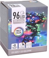 Kerstverlichting op batterij gekleurd buiten 96 lampjes 700 cm - Kerstlampjes/kerstlichtjes