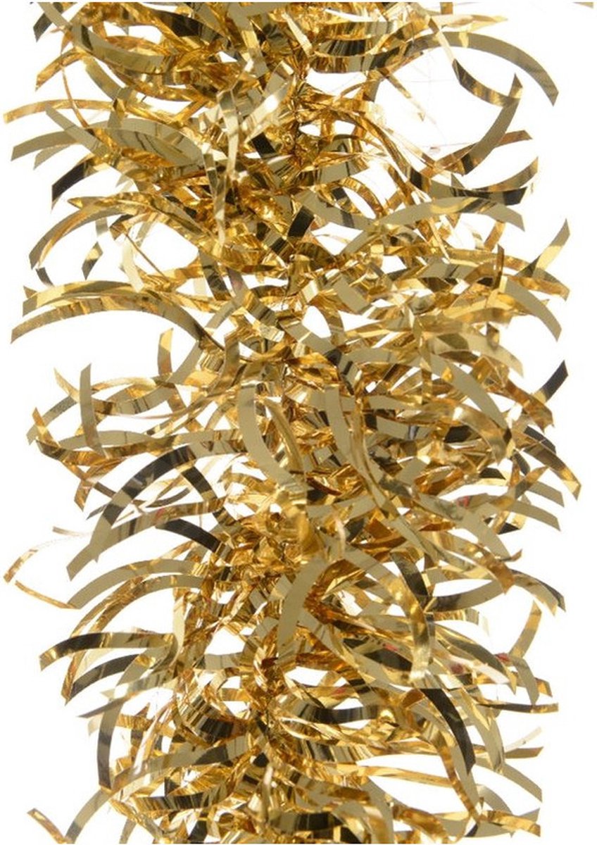Kerstslingers - goud - folie - 10 x 270 cm - kerstboom versieringen/decoratie Gouden folie kerstslingers van 10 x 270 cm voor kerstboomdecoratie - Decoris.