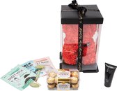 GreatGift® -Cadeaupakket voor Vrouwen- Moederdag - Romantisch Cadeau - Gezichtsmaskers- Jade Roller- Ferrero Rocher - Luxe Cadeau - Giftbox - Rozen Beer - Cadeau pakket