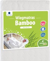 Bamboe Wiegmatras - 90x40 cm | Zacht aanvoelend | Rechthoekig | 5 cm dik | Afneembare Hoes | Oeko-Tex® | EU-product