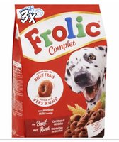 3x Frolic Honden droogvoer - Rund smaak - 1.5 kg( 4.5kg)