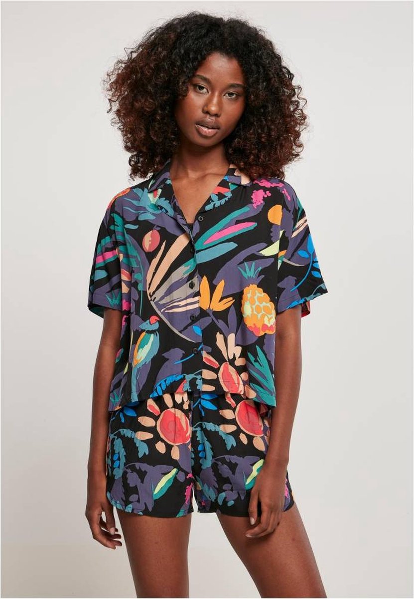 Urban Classics Viscose Resort Blouse 3XL Zwart
