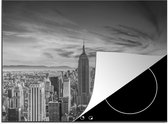 KitchenYeah® Inductie beschermer 60x52 cm - Kleurrijke lucht boven het Empire State Building in New York - zwart wit - Kookplaataccessoires - Afdekplaat voor kookplaat - Inductiebeschermer - Inductiemat - Inductieplaat mat