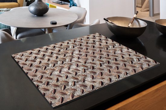 KitchenYeah® Inductie beschermer 76x51.5 cm - Metaal - Platen - Roest print - Patronen - Kookplaataccessoires - Afdekplaat voor kookplaat - Inductiebeschermer - Inductiemat - Inductieplaat mat