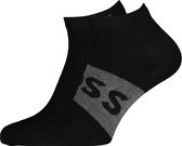 BOSS enkelsokken (2-pack) - heren sneaker sokken katoen - zwart - Maat: 39-42