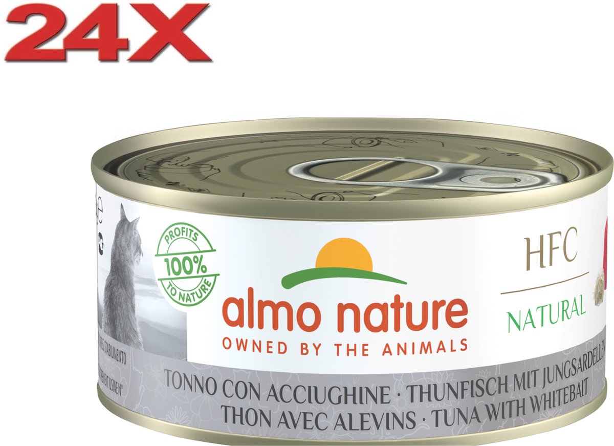 Almo Nature Almo Nature HFC - Kattenvoer - Tonijn & Jonge Ansjovis - 24x150gr