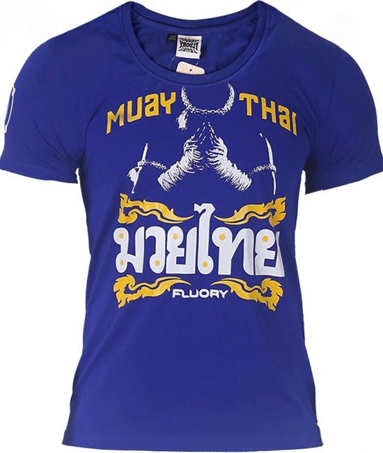 Fluory Mongkon Muay Thai Fighter T-Shirt Blauw maat S