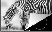 KitchenYeah® Inductie beschermer 76x51.5 cm - Grazende zebra's - Kookplaataccessoires - Afdekplaat voor kookplaat - Inductiebeschermer - Inductiemat - Inductieplaat mat