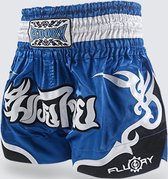 Fluory Muay Thai Short Kickboks Broek Tribal Blauw maat XL