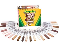 foto van Crayola - Colors Of The World - Viltstiften - 24 Kleuren - Voor Kinderen