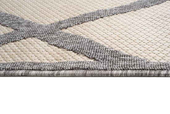 Tapis de jardin Tapiso Viera Tapis Beige Grijs Moderne Intérieur Taille - 140x200