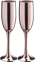 Vikko Décor - Champagne Glazen - Set van 2 Champagne Coupe - Flutes - Roze Goud