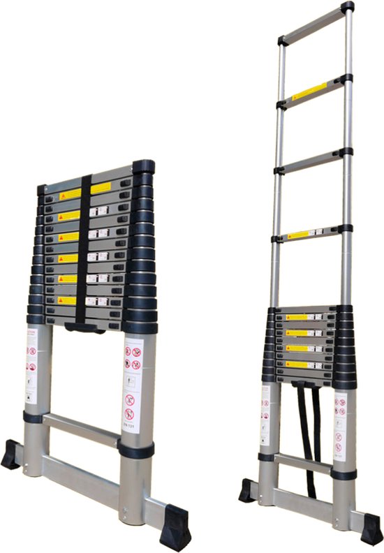 vertrekken Uitgaand Herdenkings Truskore® Telescopische ladder 5.8 meter - Aluminium - Professionele  Vouwladder -... | bol.com