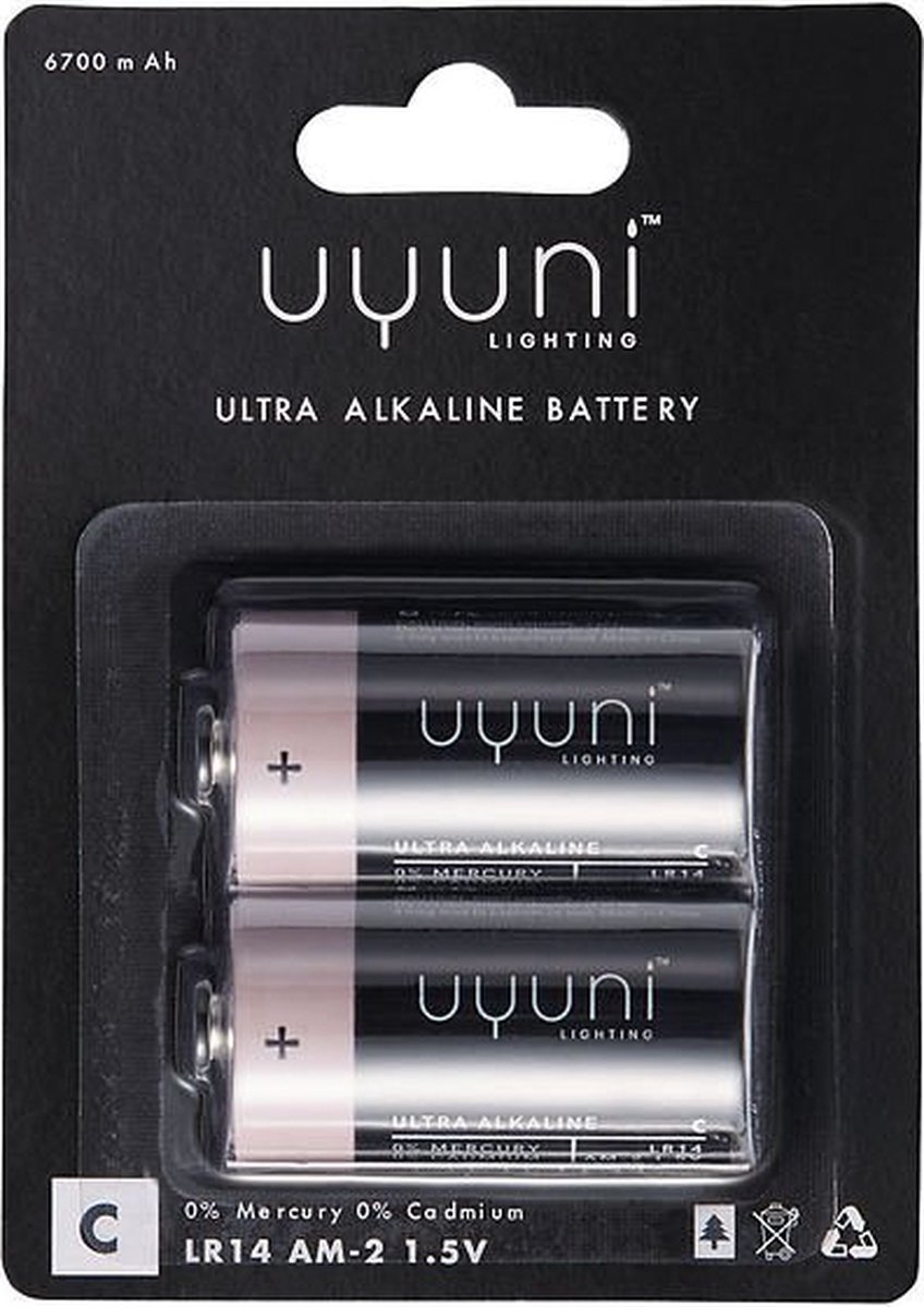 Batterijen - Uyuni Batterijen 2-pack C - Batterijen C 1.5V - 6700 mAh