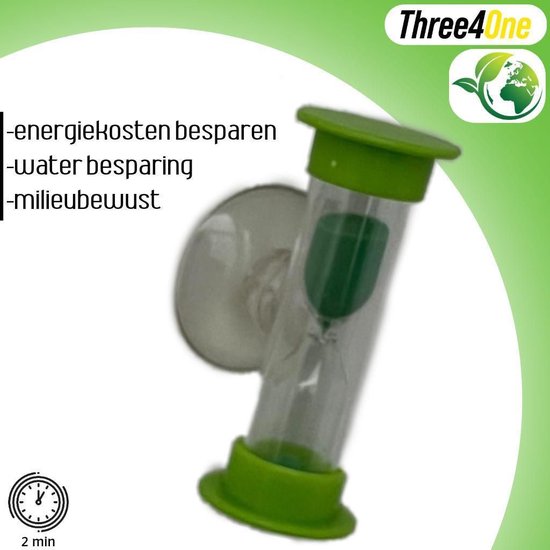 Foto: Three4one badkamer tandenpoets douche timer zandloper 2 minuten