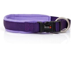 WOLTERS Cat&Dog Professional Comfort Halsband / Hondenhalsband - Nylon - Neopreen binnenzijde - Brombeer / Lavendel - Breedte 35 mm - Nekomtrek 55 - 60 cm - GELIEVE ALVORENS BESTELLEN OPMETEN