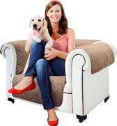 Housse de Sofa Cover Starlyf - Fauteuil - 58 x 190 cm - Marron / blanc - Housse de chaise - Protège canapé - Housse de siège - Protège fauteuil
