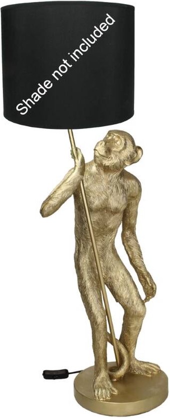 Aap tafellamp zonder kap Goud 32x27x81cm - nachtlampje - polyresin lamp ...