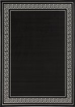 Pergamon Vloerkleed Trendline zwart wit Romeinse rand