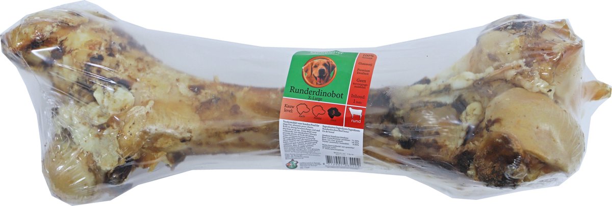 Boon Natuurlijke Snack rund, runderdinobot in folie extra large. (U ontvangt 3 stuks).