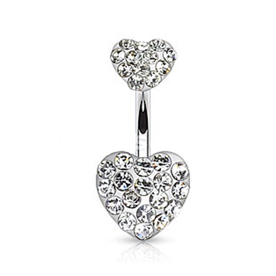 Piercing dubbele hart wit