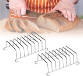 Toastrekje - Toasthouder - Broodrek voor 8 Sneden - RVS Zilver