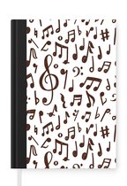 Notitieboek - Schrijfboek - Muzieknoten - Patronen - Muziek - Notitieboekje klein - A5 formaat - Schrijfblok